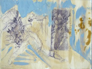 Samson  after Rubens-V-mixed-media-on-paper-30X20cm-2013