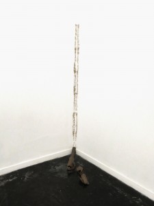 Untitled, black clay, 210x90x20cm, 2014