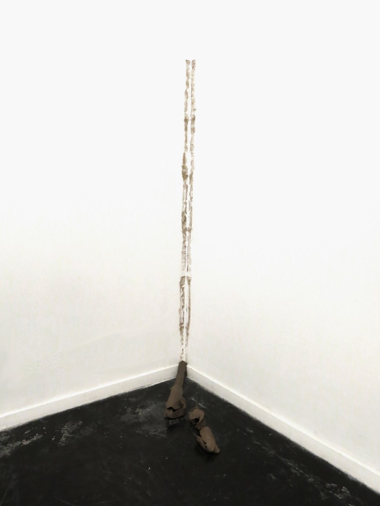 Untitled, black clay, 210x90x20cm, 2014