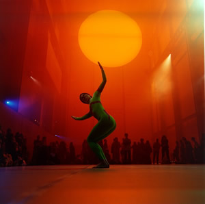 Cunninghamdance performance in the Turbine Hall of the Tate Modern in London, during Olafur Eliassons The Weather