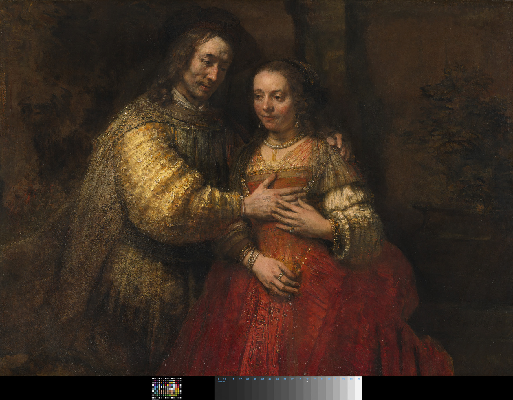 Portrait of a Couple as Isaac and Rebecca, known as ‘The Jewish Bride’ Rembrandt about 1665Rijksmuseum, on loan from the City of Amsterdam (A. van der Hoop Bequest)© Rijksmuseum, Amsterdam (SK-C-216)