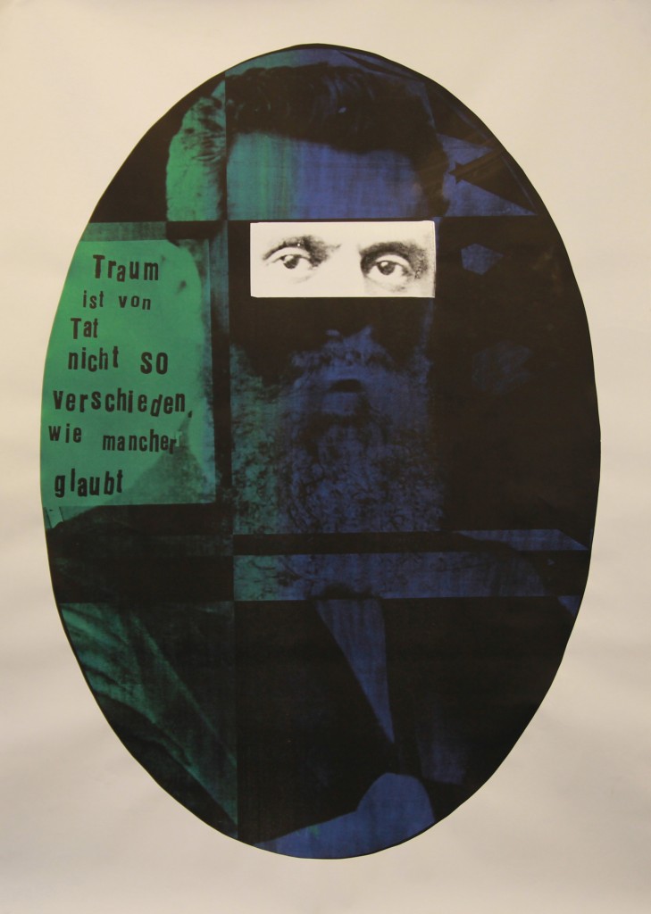 Guy Briller Herzel Black, 2014, silkscreen print and ink on paper, 150x107 cm