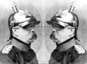 Guy Briller Two Bismarcks six stars, 2014, silkscreen print and ink on canvas, 107x150 cm