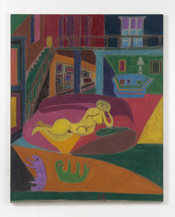 Tal R., Drawing Class, 2015, rabbit glue on canvas, 200x163 cm