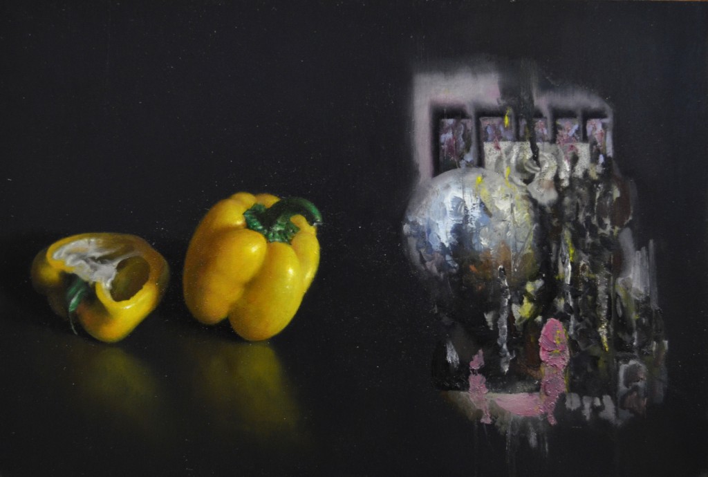 Amir Shefet, The Opposition no. 6, 2013, oil on wood, 30x45