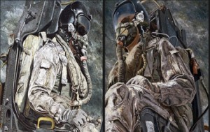 Joram Rozov Diptych. Sphinx I and II. 81x110 cm. each Oil on canvas