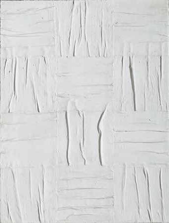 Piero Manzoni 1933–1963, Italy Achrome, ca. 1959 Squared, wrinkled canvas and kaolin, 100×75