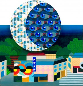 Eliyahu- Erik Bokobza Paris landscape- Night, 2016 Oil and Acrylic on canvas Gift of Tel aviv Museum's American Friends, through the generosity of The Oded Halahmy Foundation for the Arts, New York, 2017