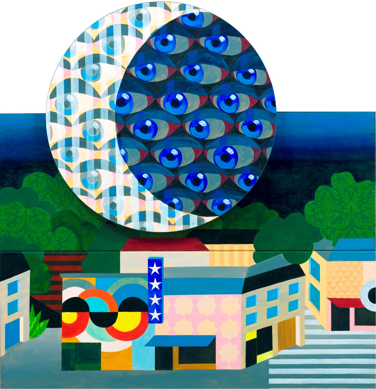 Eliyahu- Erik Bokobza Paris landscape- Night, 2016 Oil and Acrylic on canvas Gift of Tel aviv Museum's American Friends, through the generosity of The Oded Halahmy Foundation for the Arts, New York, 2017